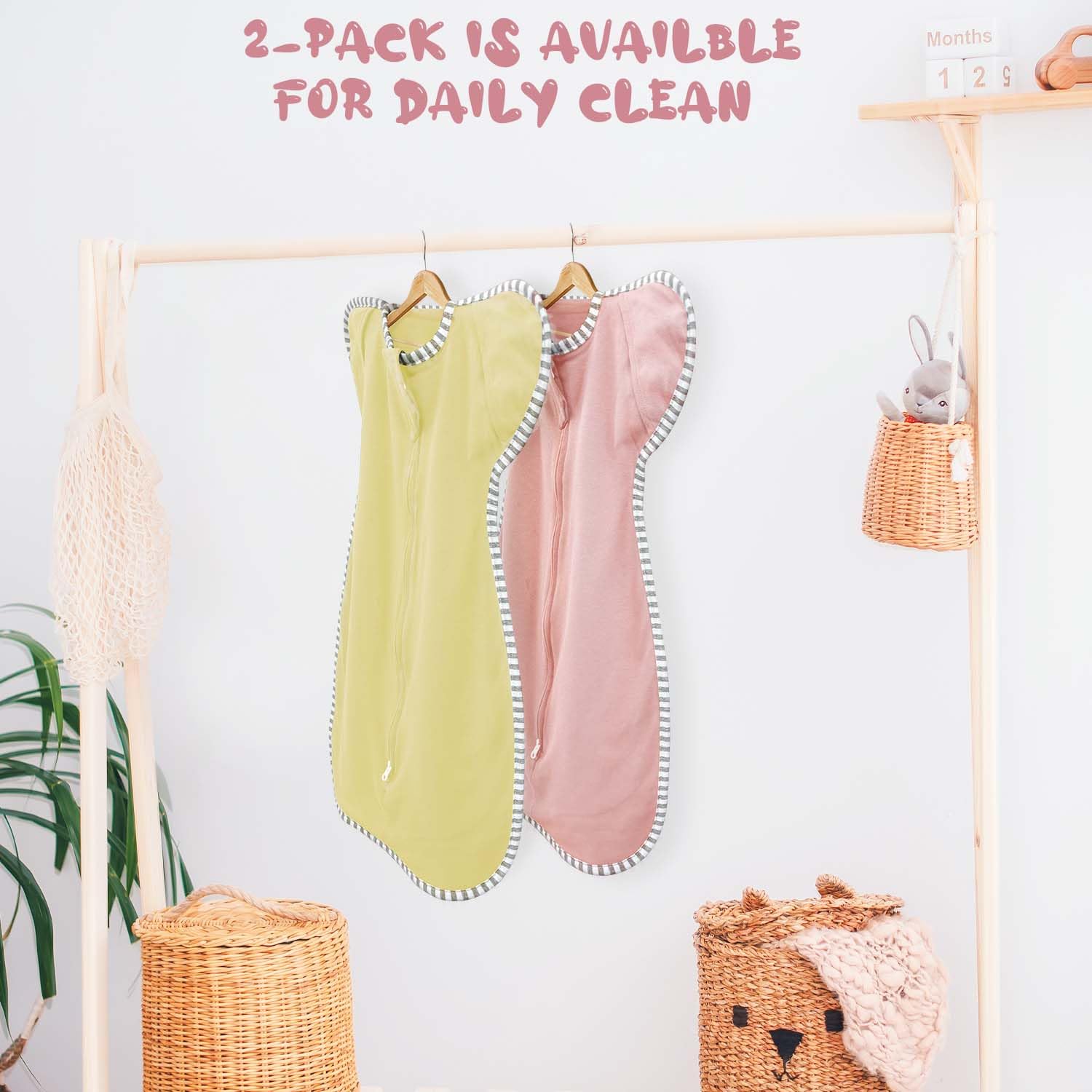 Roksuma neutral color sleep swaddle suitable as a baby shower gift.