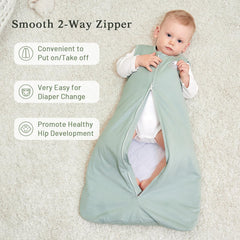 Roksuma sleep sack featuring extra hip room for comfortable movement.