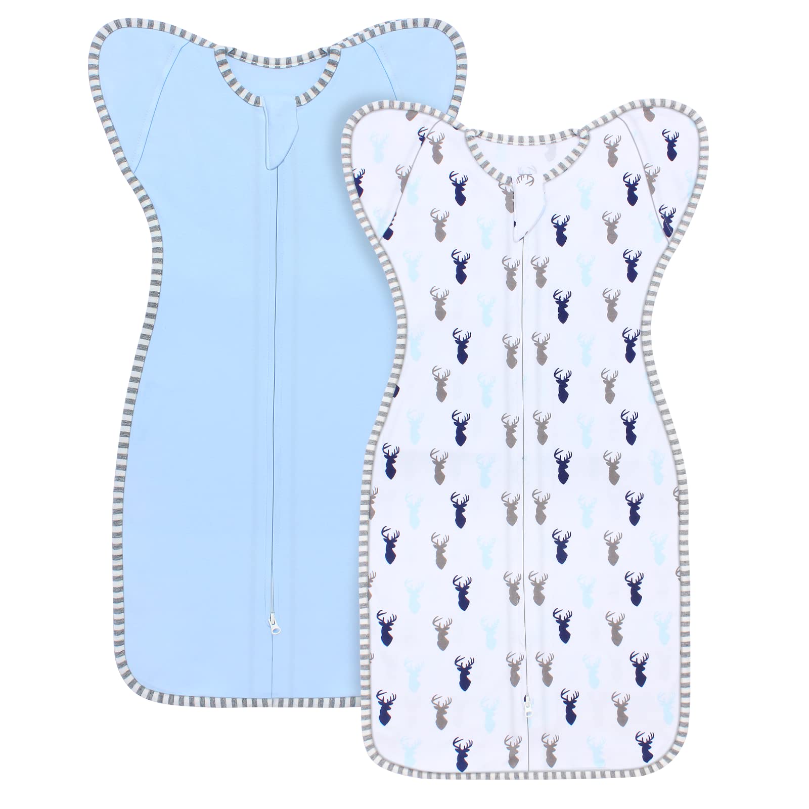 Roksuma transition swaddle arm-up sleep sack for 6-9 months supports a natural sleep position