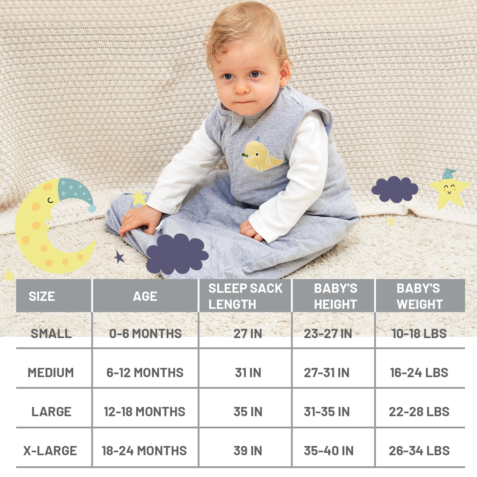 Roksuma sleep sack is machine washable for easy care.
