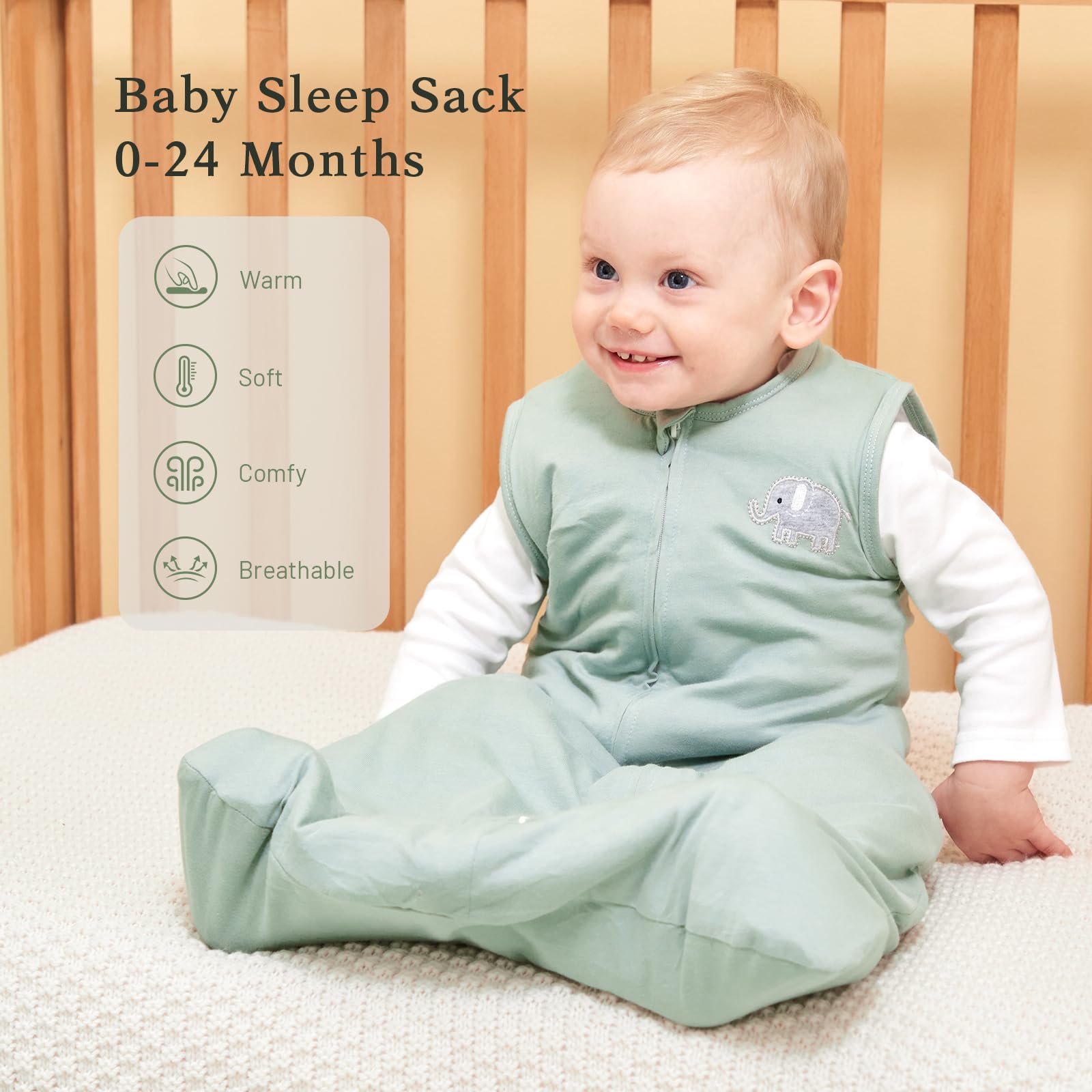 Roksuma wearable blanket showing a 2-way zipper for easy changes.