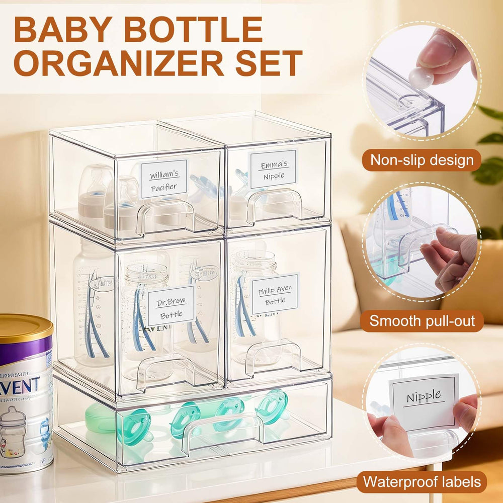 Rolheit label set helps identify bottles, pacifiers, and pump parts.
