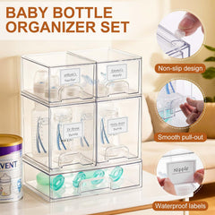 Rolheit label set helps identify bottles, pacifiers, and pump parts.
