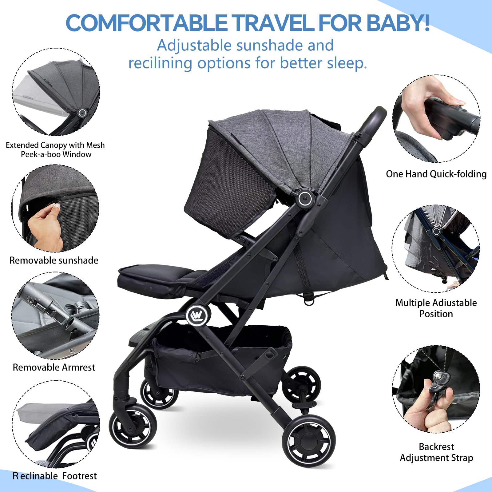 Rollingsurfer Lightweight Stroller concealed footmuff for all-season use