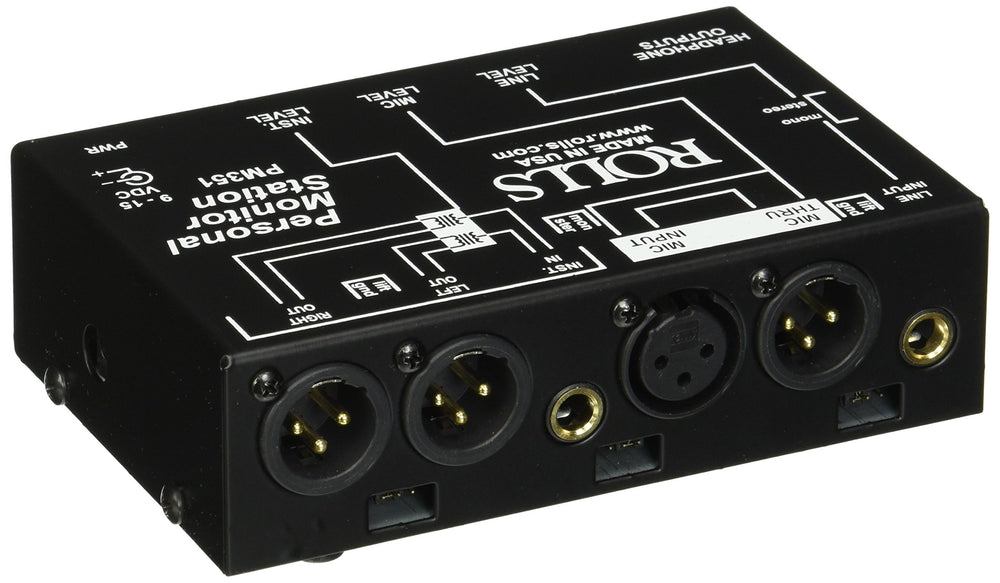 Rolls PM351 in use, reliable personal monitor station for steady audio monitoring.