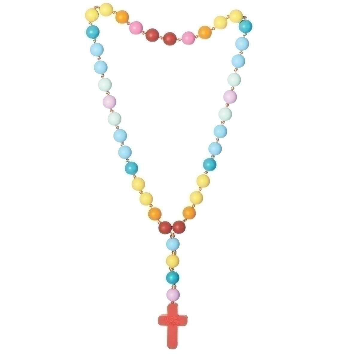 Roman Blessing Beads rosary in muted pastel silicone, a gentle daily reminder for baby's first rosary