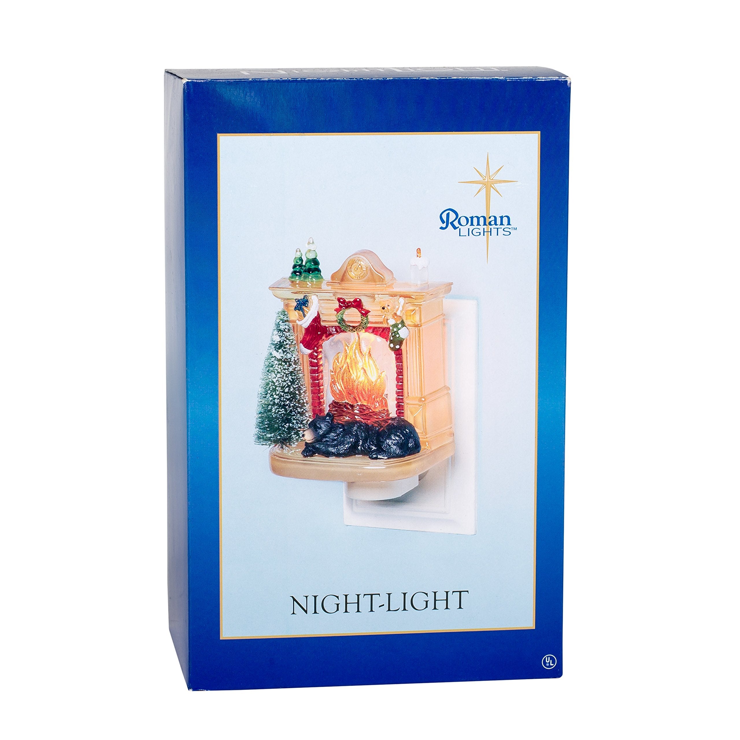 Roman plug-in night light features easy on/off switch in the base for simple control
