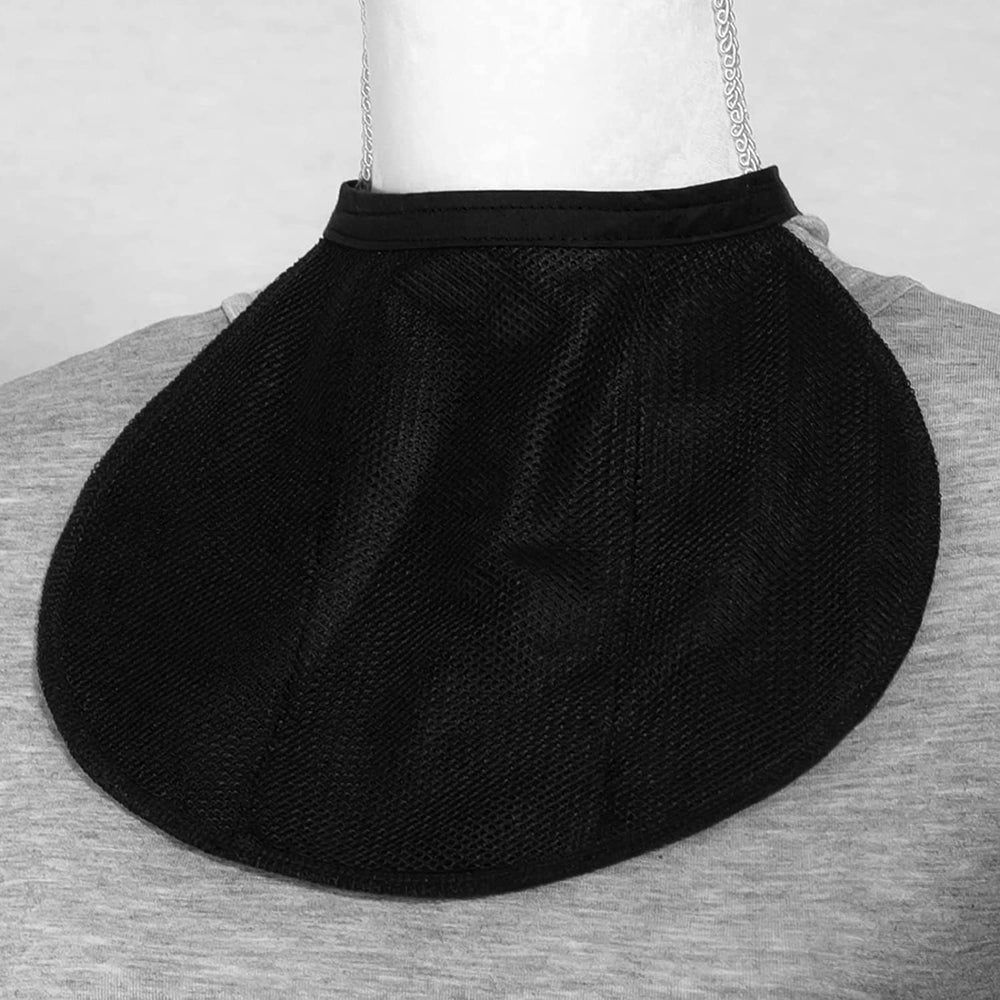 ROMET breathable laryngectomy cover in beige; subtle style with shielding from dust.