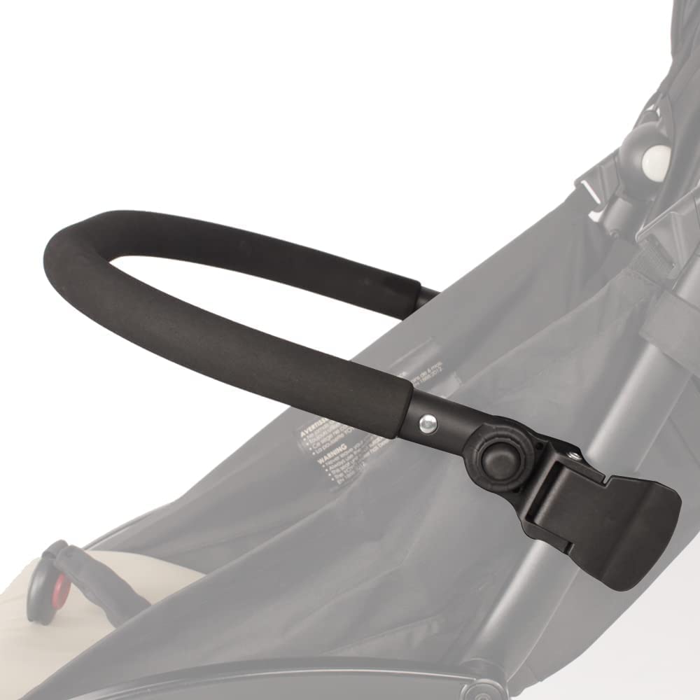 ROMIRUS adjustable bumper bar on YOYO2 frame with angle adjustment for baby comfort.