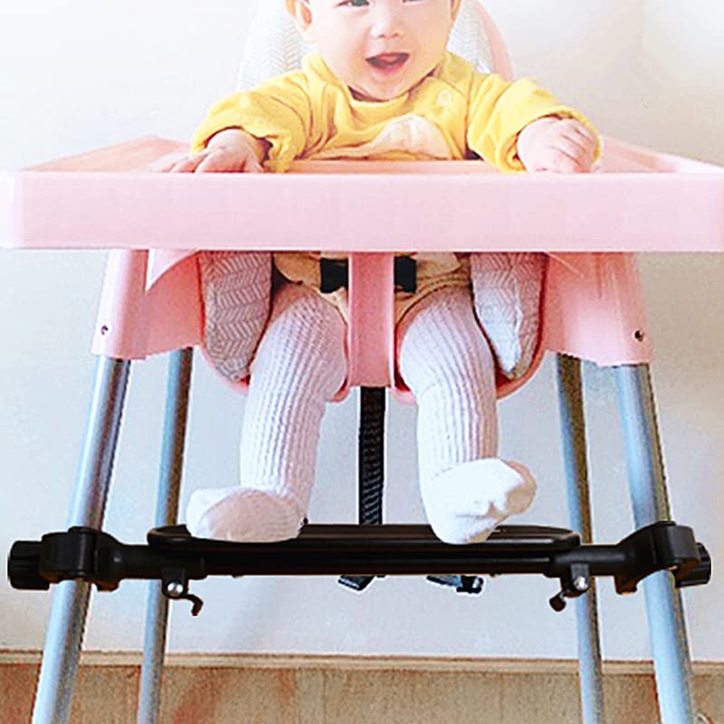 ROMIRUS adjustable footrest on IKEA Antilop for improved toddler seating comfort.
