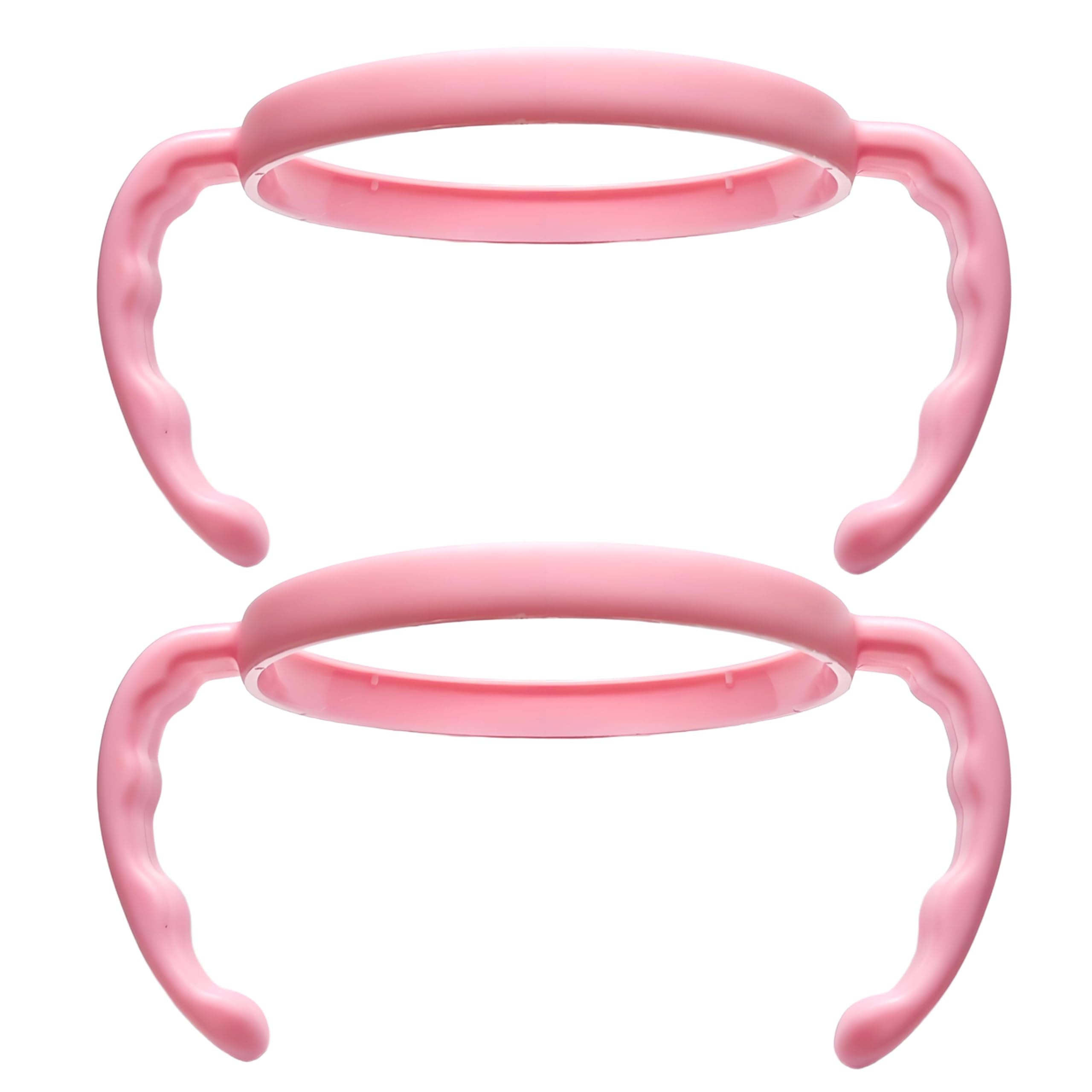 ROMIRUS bottle handles on a Comotomo 5 oz bottle provide a secure grip for little hands.