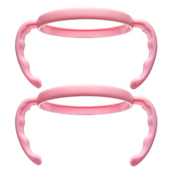 ROMIRUS bottle handles on a Comotomo 5 oz bottle provide a secure grip for little hands.