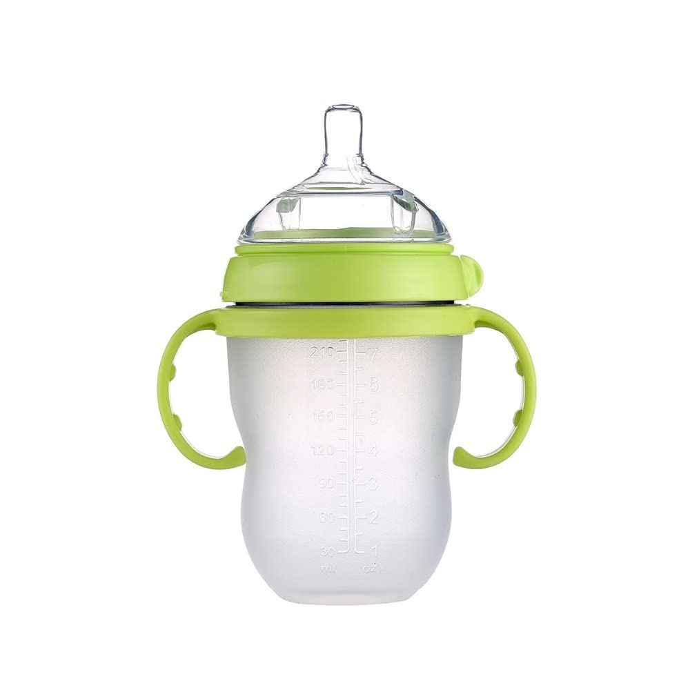 Soft-touch pink ROMIRUS handles make feeding moments friendlier.