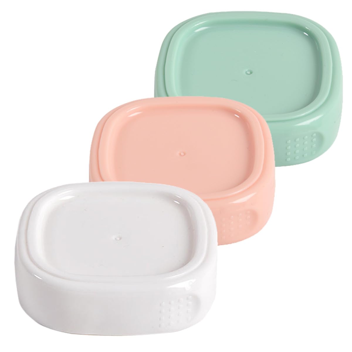 ROMIRUS breast milk storage lids, front view, designed to help keep milk fresh