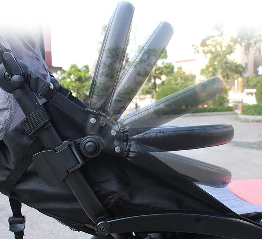 ROMIRUS bumper bar being easily installed onto stroller frame for quick setup.