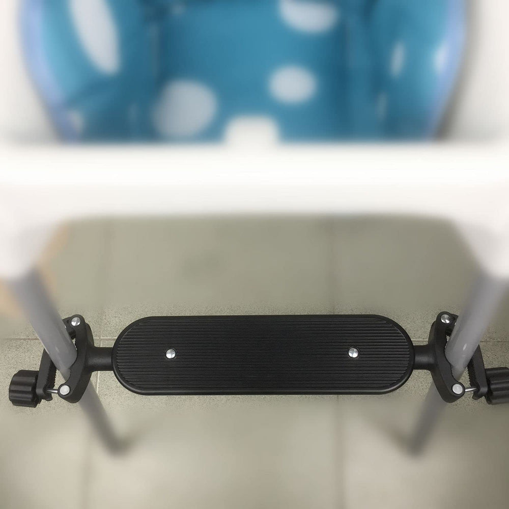 ROMIRUS adjustable footrest position shown for growing child use.