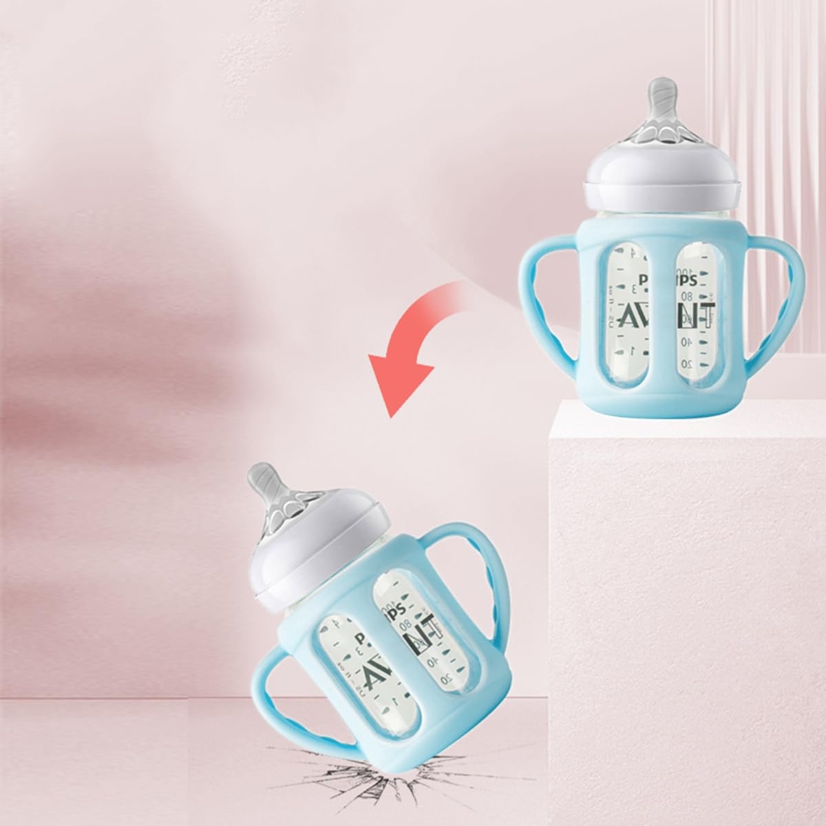 ROMIRUS silicone sleeve protects glass bottles from breakage during daily use.