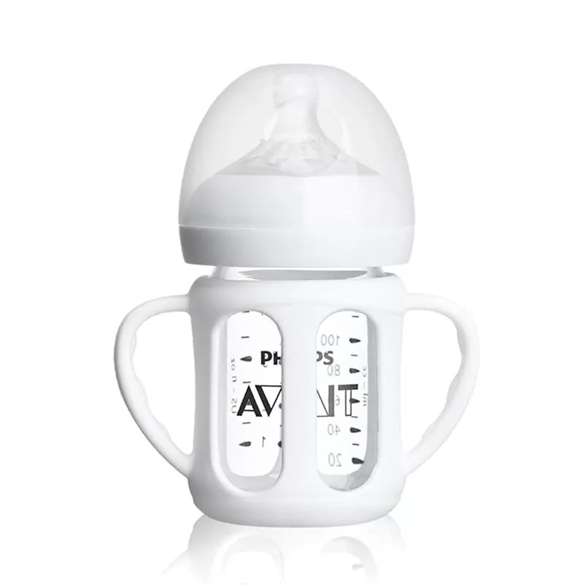 ROMIRUS silicone sleeve for Philips Avent 8oz bottle with handle enables steady control during feeding.