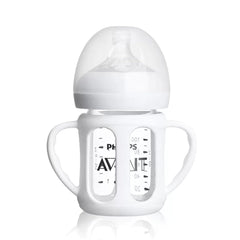 ROMIRUS silicone sleeve for Philips Avent 8oz bottle with handle enables steady control during feeding.