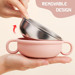 Rommeka unbreakable stainless steel bowl highlights durability for toddlers.