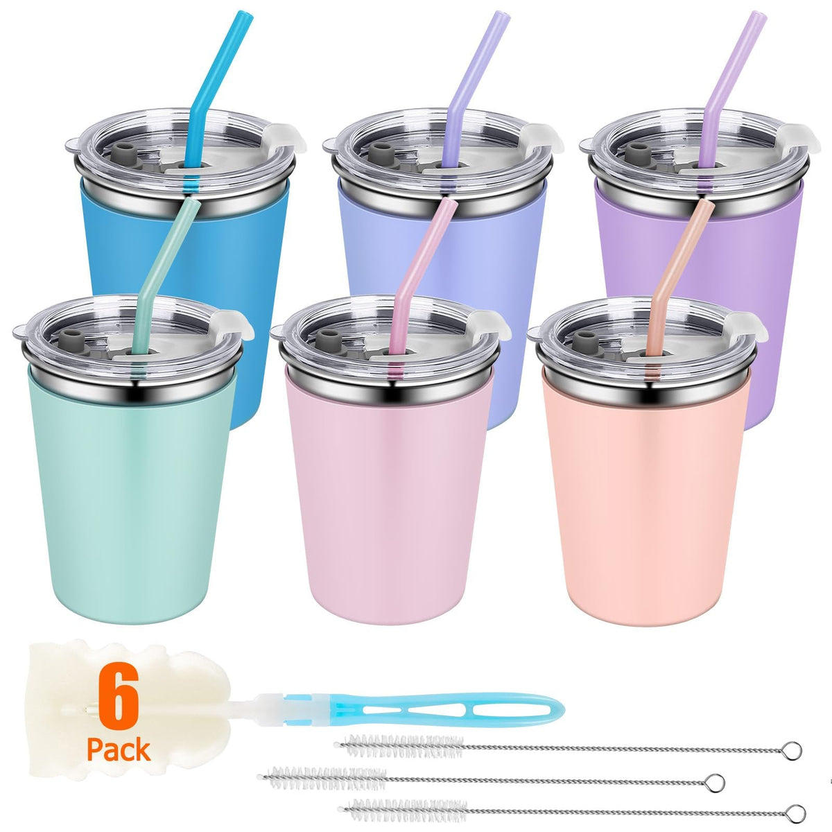 Rommeka 12oz stainless steel kids cup with spill-proof lid for durable daily use.