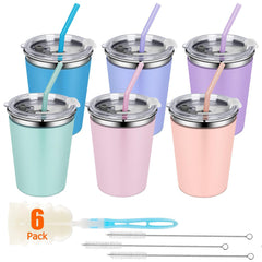 Rommeka 12oz stainless steel kids cup with spill-proof lid for durable daily use.