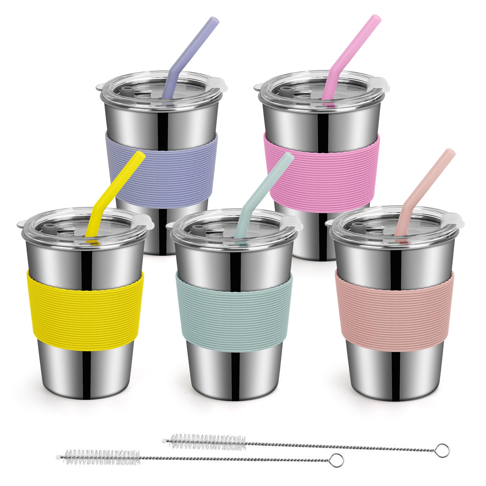 Rommeka kids cups 12oz stainless steel with sleeve for durable daily use