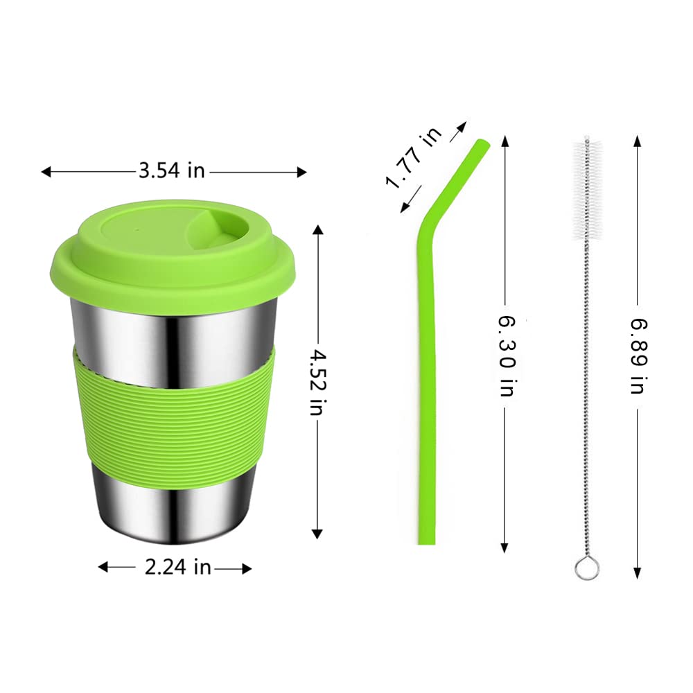 Rommeka 12oz cup featuring a bright silicone straw and color-coded lid for shared family use.