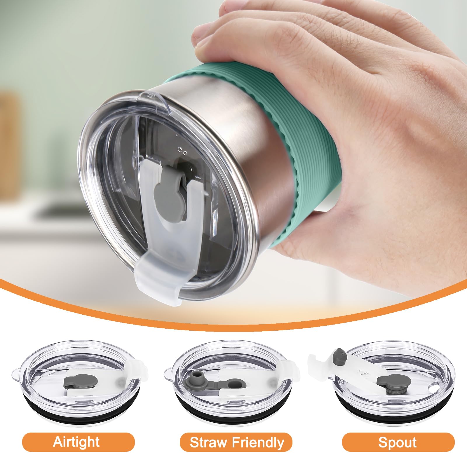 Rommeka kids cups with straw and lid showing two sipping options for mess-free sipping