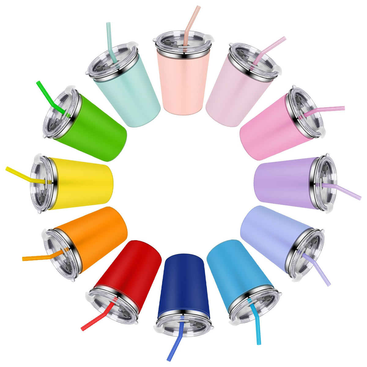 Rommeka spill-proof-cups-12oz keeps drinks contained during meals and playtime.