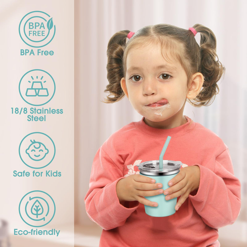 Rommeka-stainless-steel-sippy-cups-lids-straws offer secure sipping and leak protection daily.