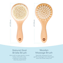 ROMY RO bamboo-bristles brush provides soothing scalp massage with eco-friendly construction.