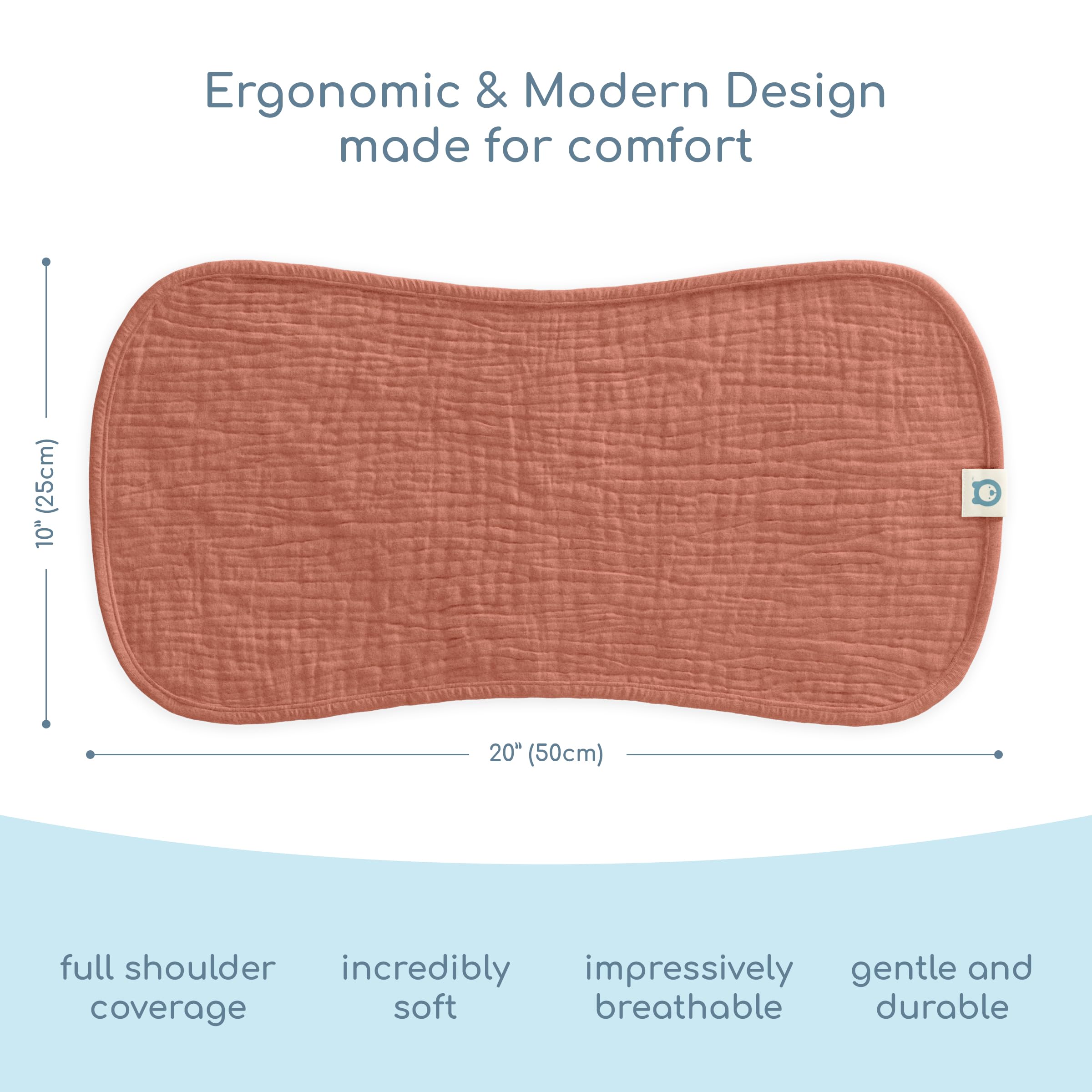ROMY RO muslin burp cloths highlighting multi-layer absorbency and quick drying