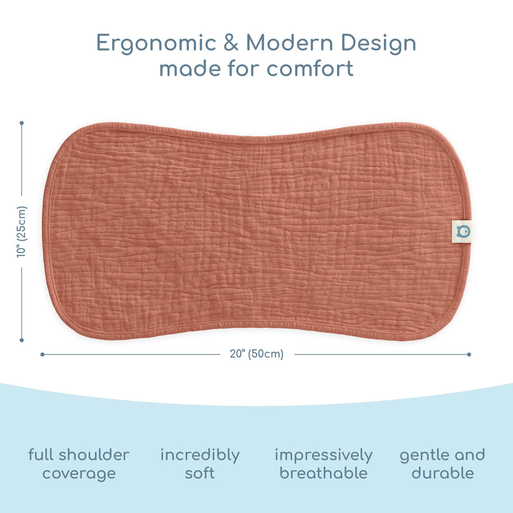 ROMY RO muslin burp cloths highlighting multi-layer absorbency and quick drying