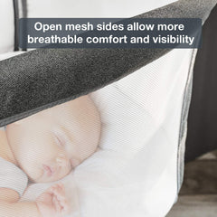 RONBEI bedside sleeper side panel access enables quick soothing without fumbling in darkness.