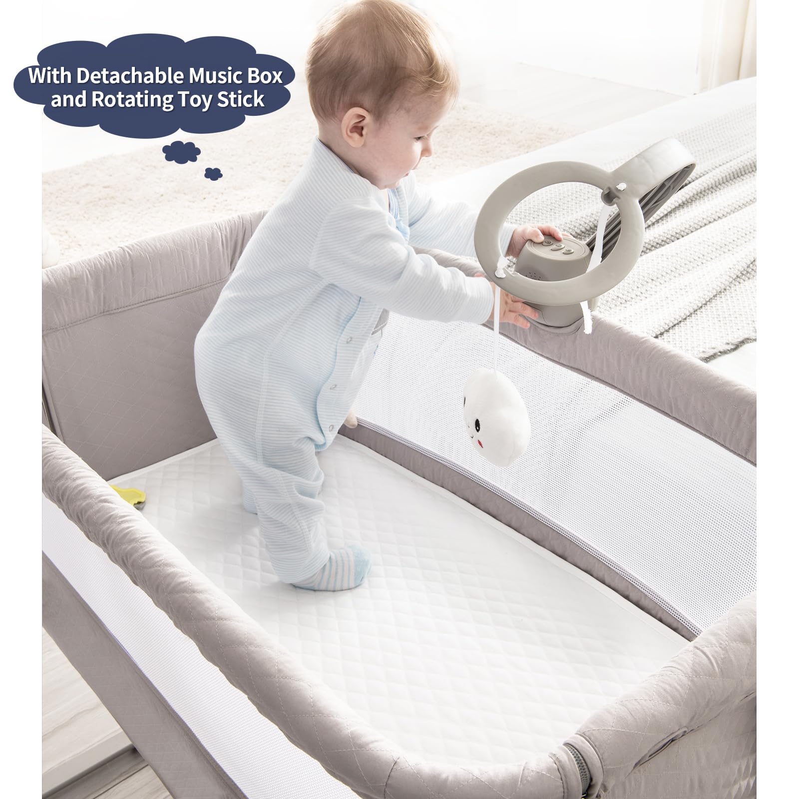 RONBEI Music box with toy soothes baby with gentle melodies