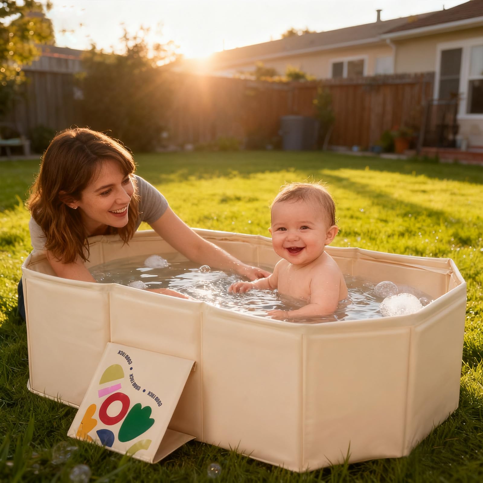 RONBEI collapsible bath saves space when stored between appliances or in a closet