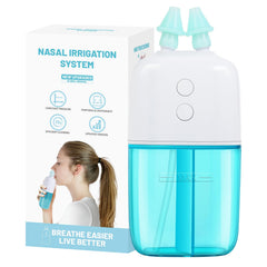 Ronfnea nasal irrigator dual motor system for a powerful, gentle rinse.