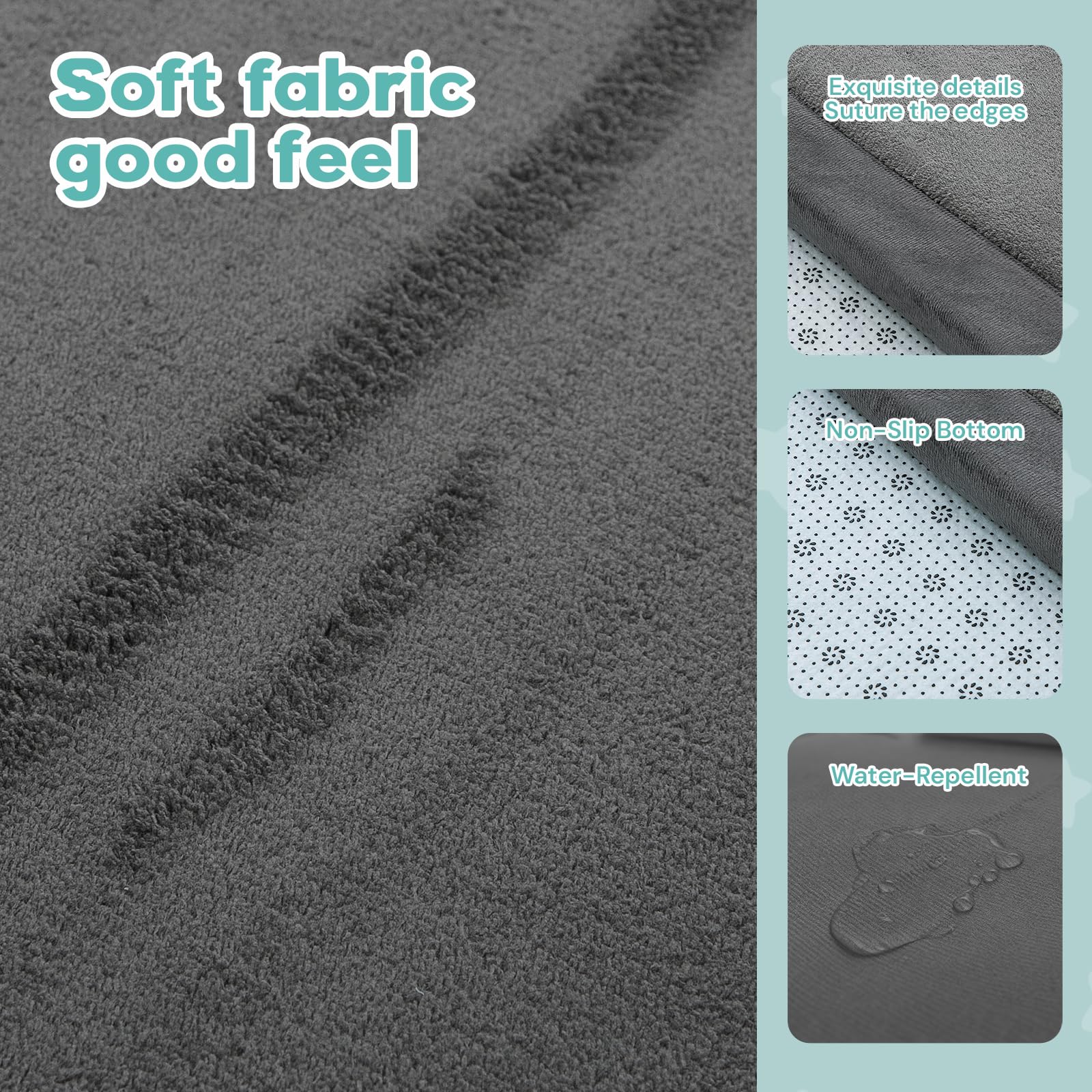 RONGFA non-slip bottom keeps the mat steady on wood, tile, or carpet.