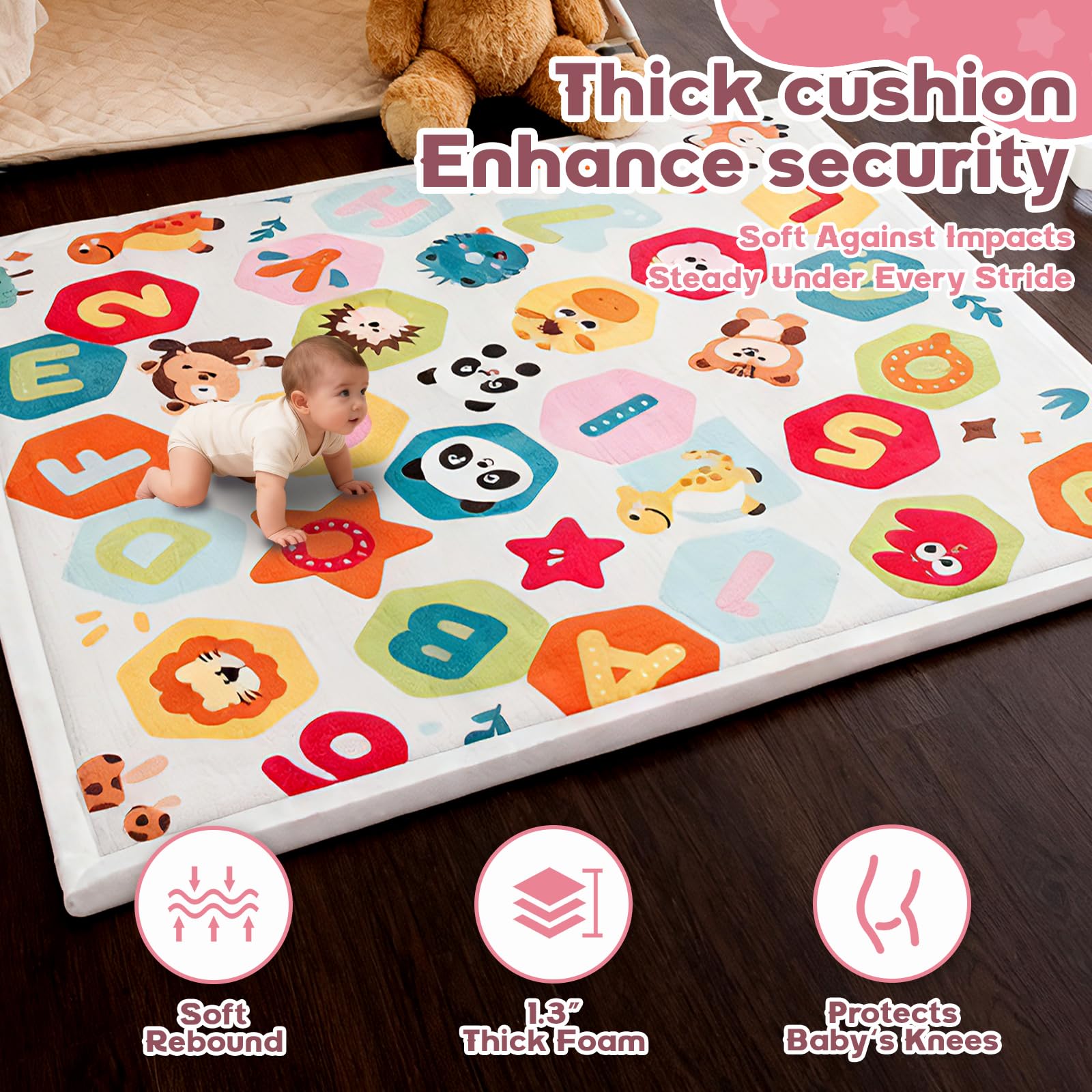 RONGFA play mat 1.3 inch foam padding for gentle protection
