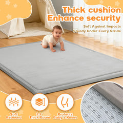 RONGFA play mat velvet surface provides plush, cozy touch for play