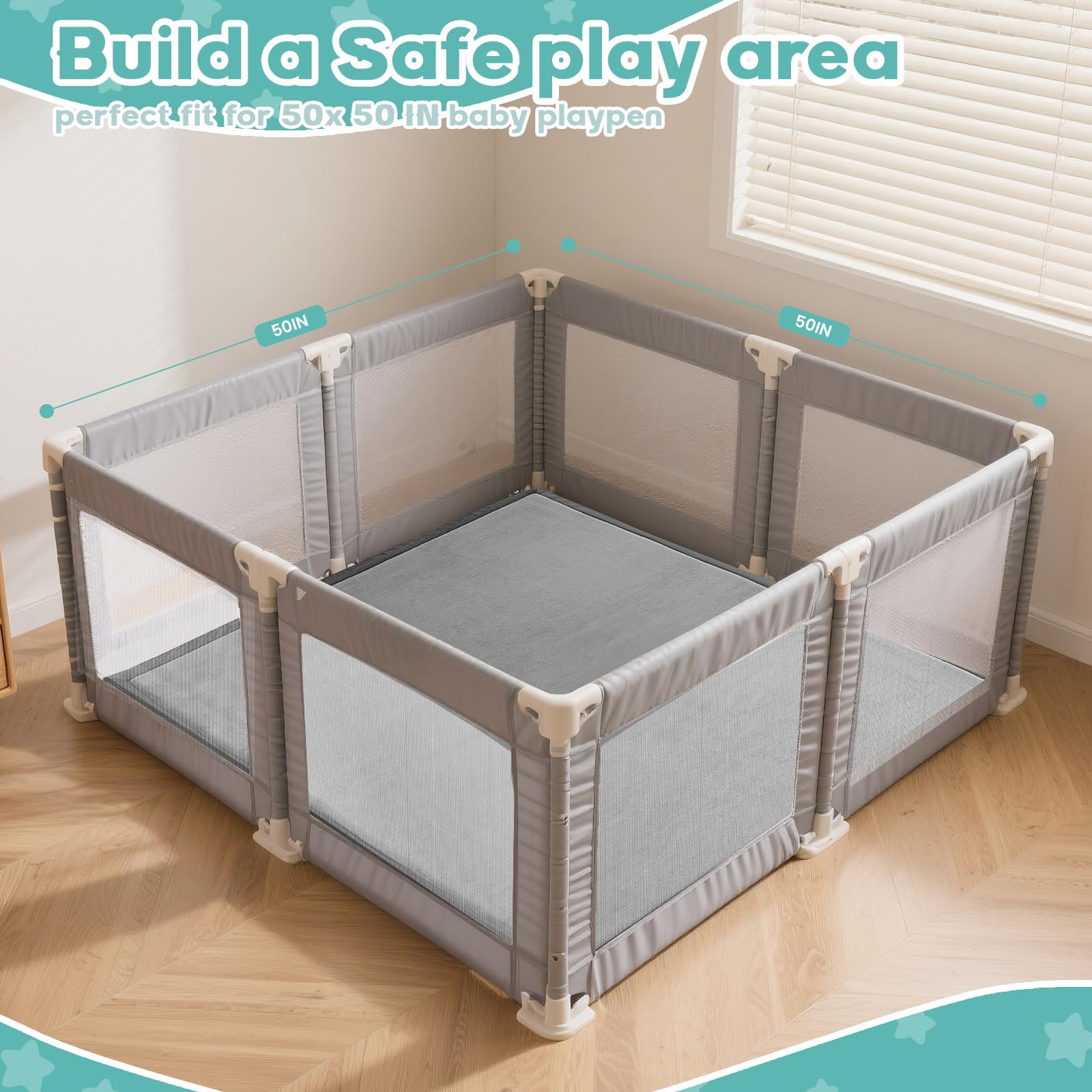 RONGFA anti-slip bottom keeps the mat securely in place during playtime.