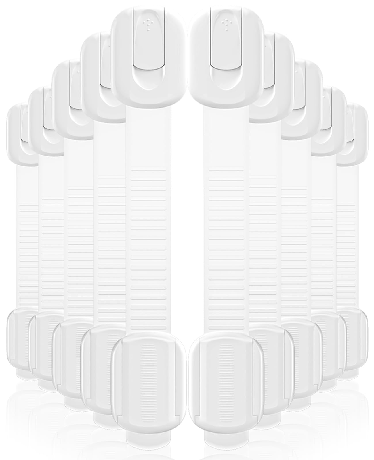 Roocickee 10-pack cabinet locks in packaging, ready for quick installation.