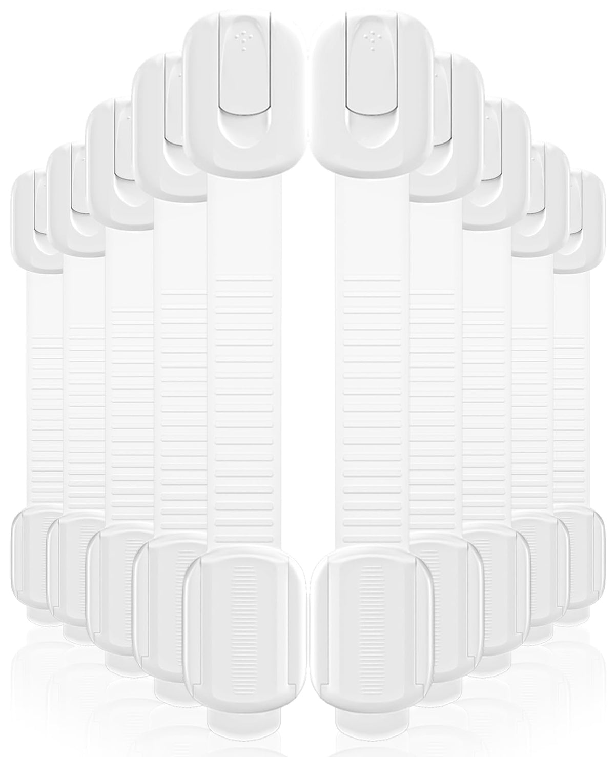Roocickee 10-pack cabinet locks in packaging, ready for quick installation.