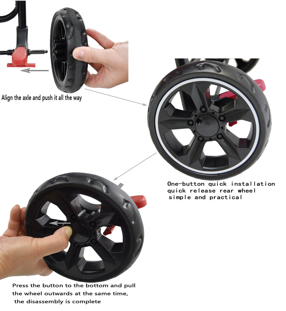 ROODO easy tool-free installation demonstrates quick wheel swap.