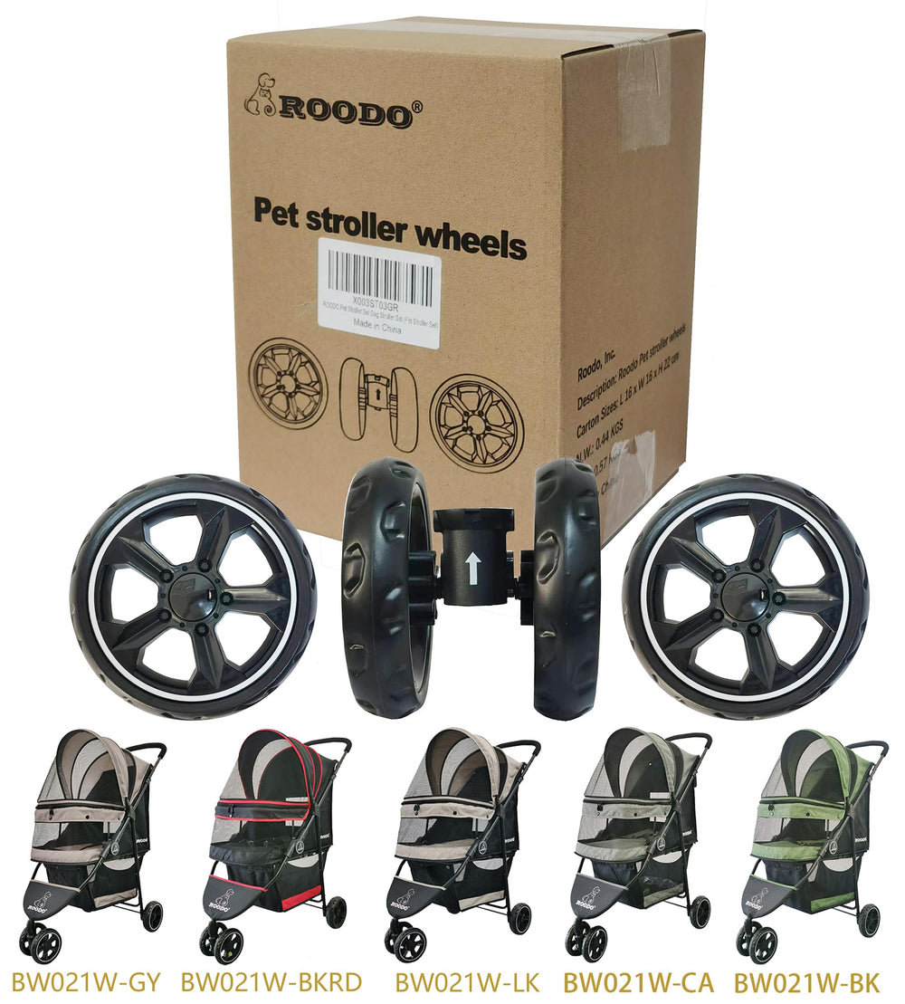 ROODO rear wheels 6-inch for stable tracking on uneven paths.