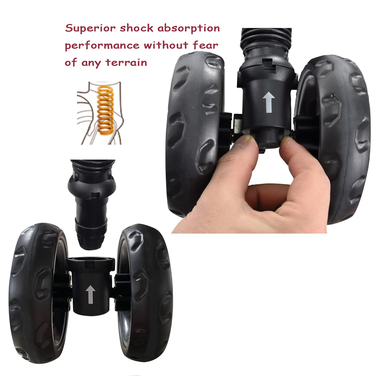ROODO replacement wheels on stroller enable fast maintenance.