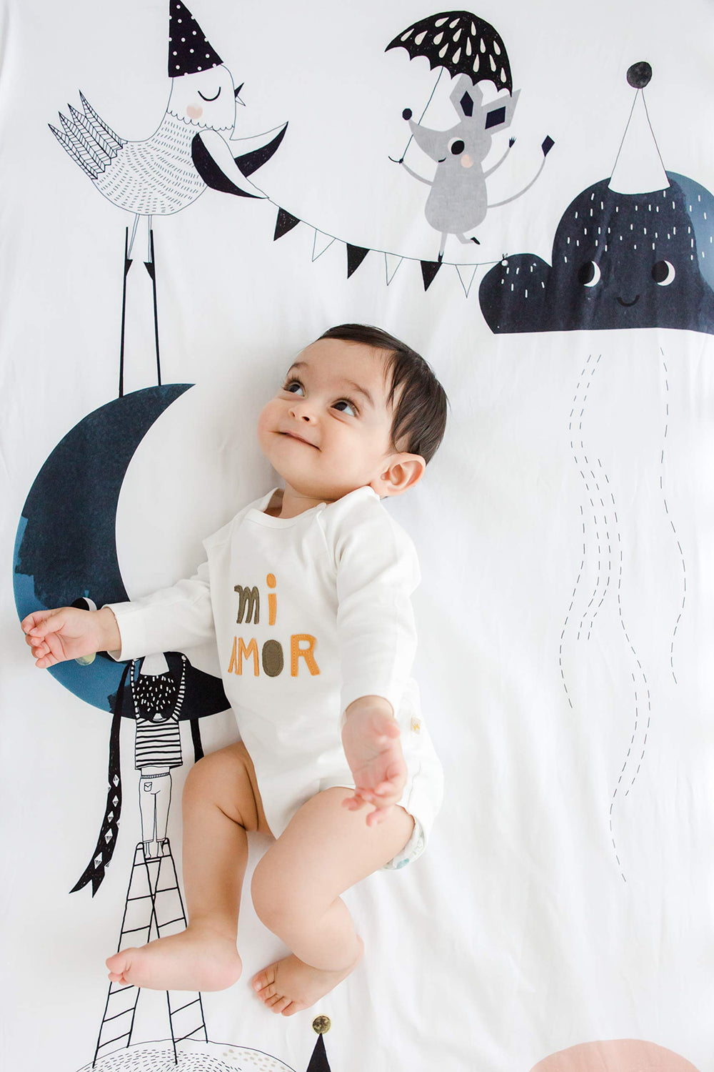 Rookie Humans Moon's Birthday OEKO-TEX certified sheet supports safe baby sleep.