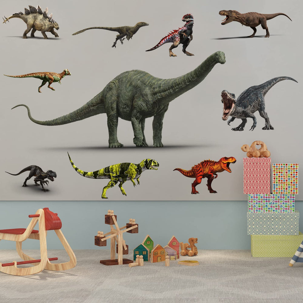 ROORUZ dinosaur wall decal in living room decor ideas