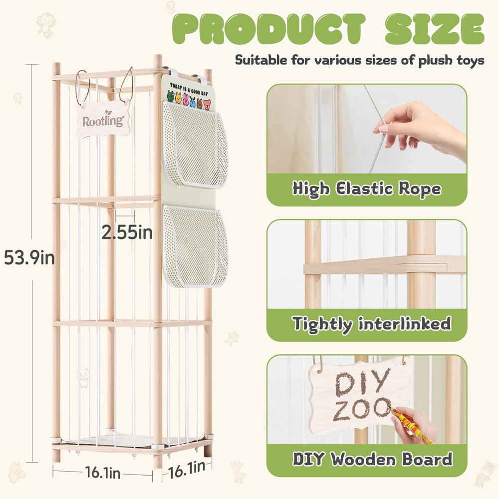 Rootling building block storage pouch neatly stores loose blocks for quick cleanup.